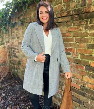 Grey Herringbone Coat