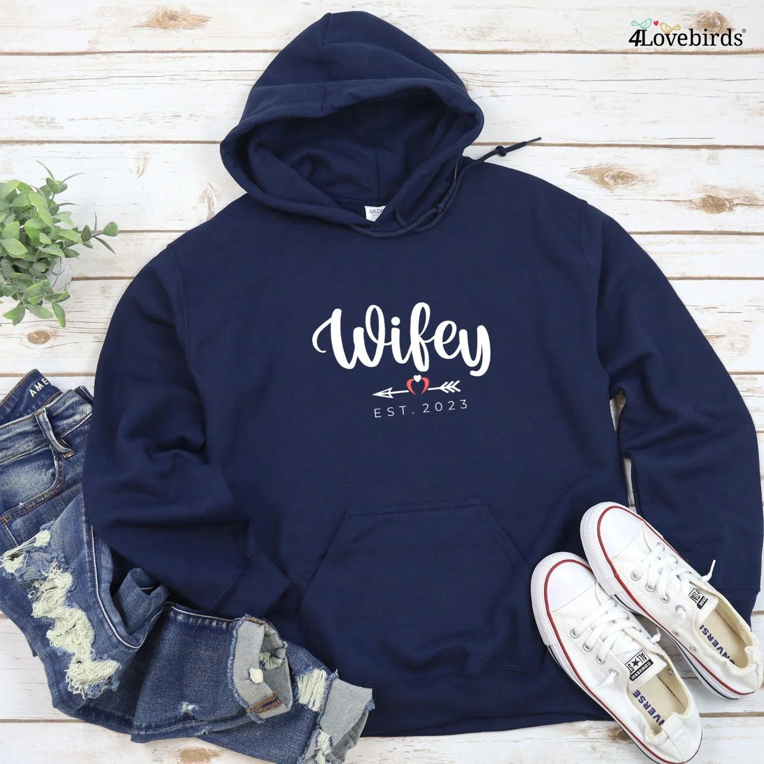 Hubby Wifey Customized Est Date Cozy Matching Outfits - Perfect for Couples