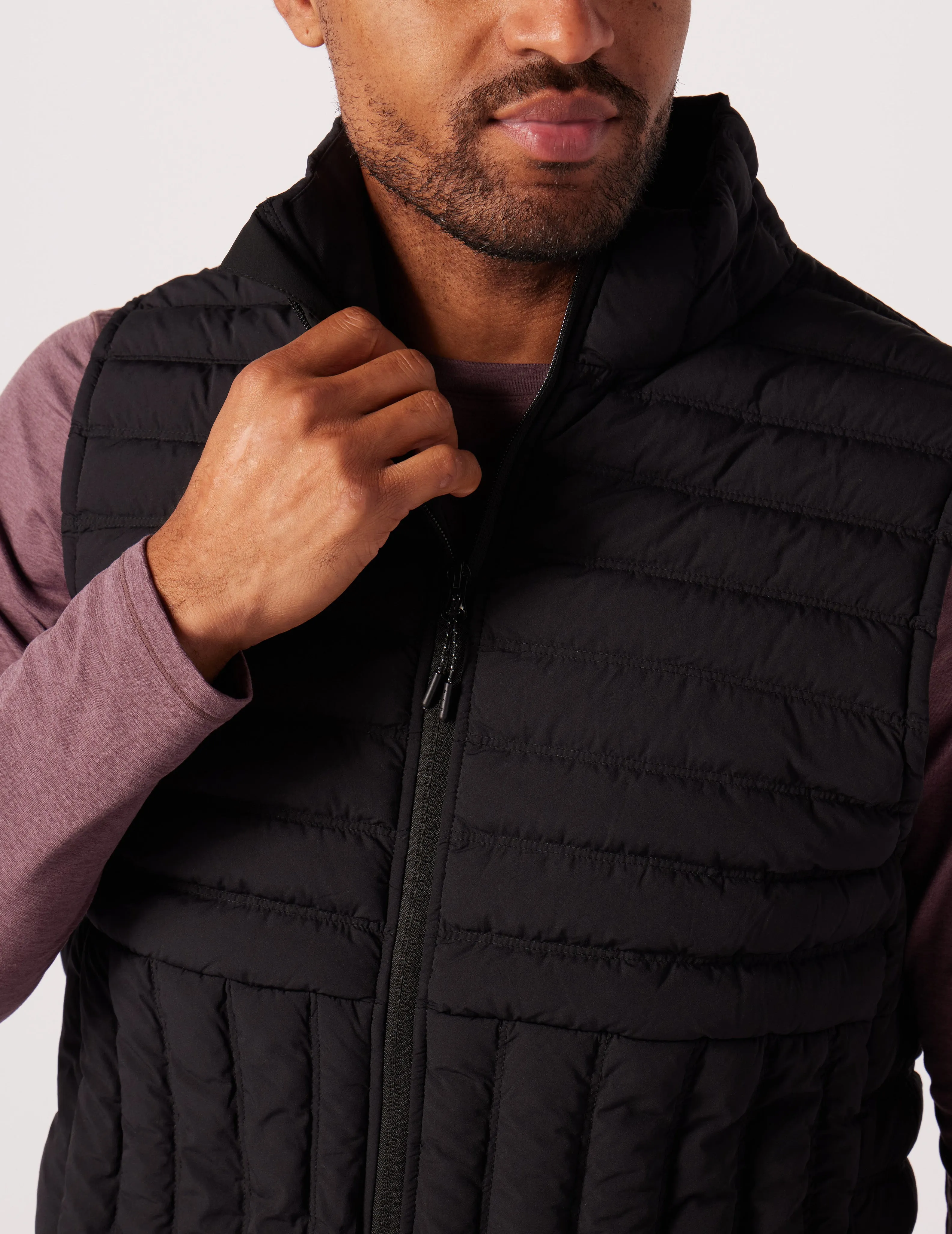 Hybrid Puffer Vest: Black