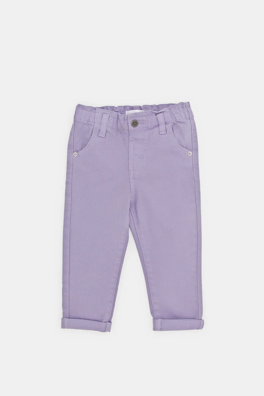 Infant Girls Lilac Paper Bag Jeans