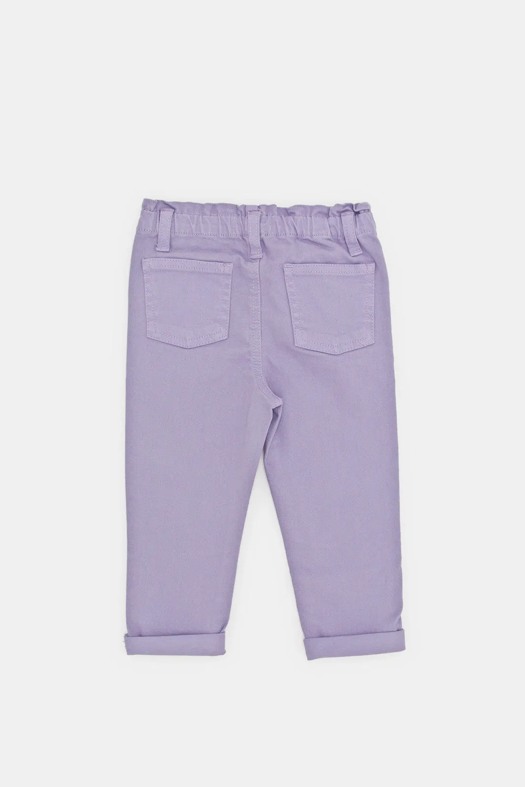 Infant Girls Lilac Paper Bag Jeans