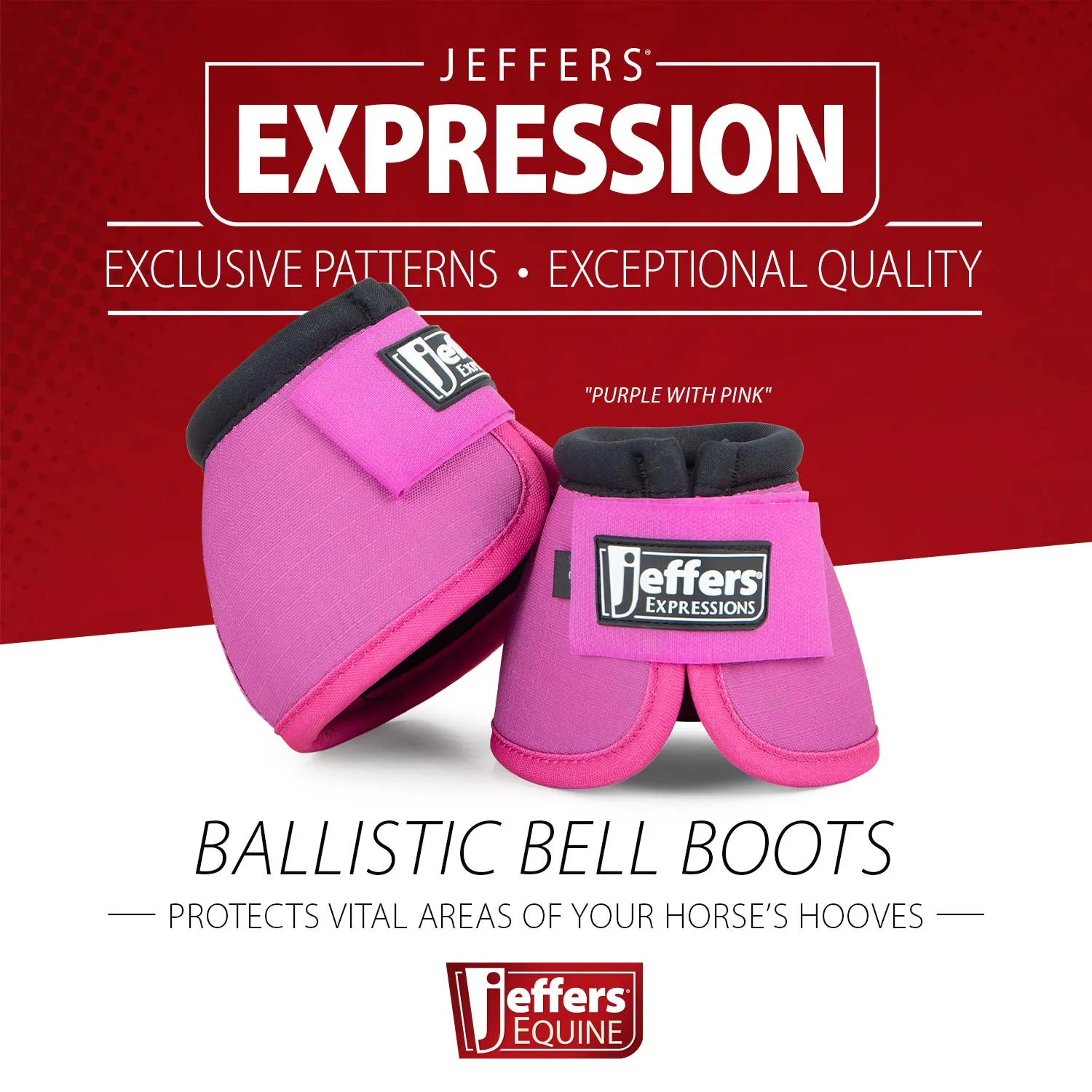 Jeffers Protective Neon Bell Boots for Horses