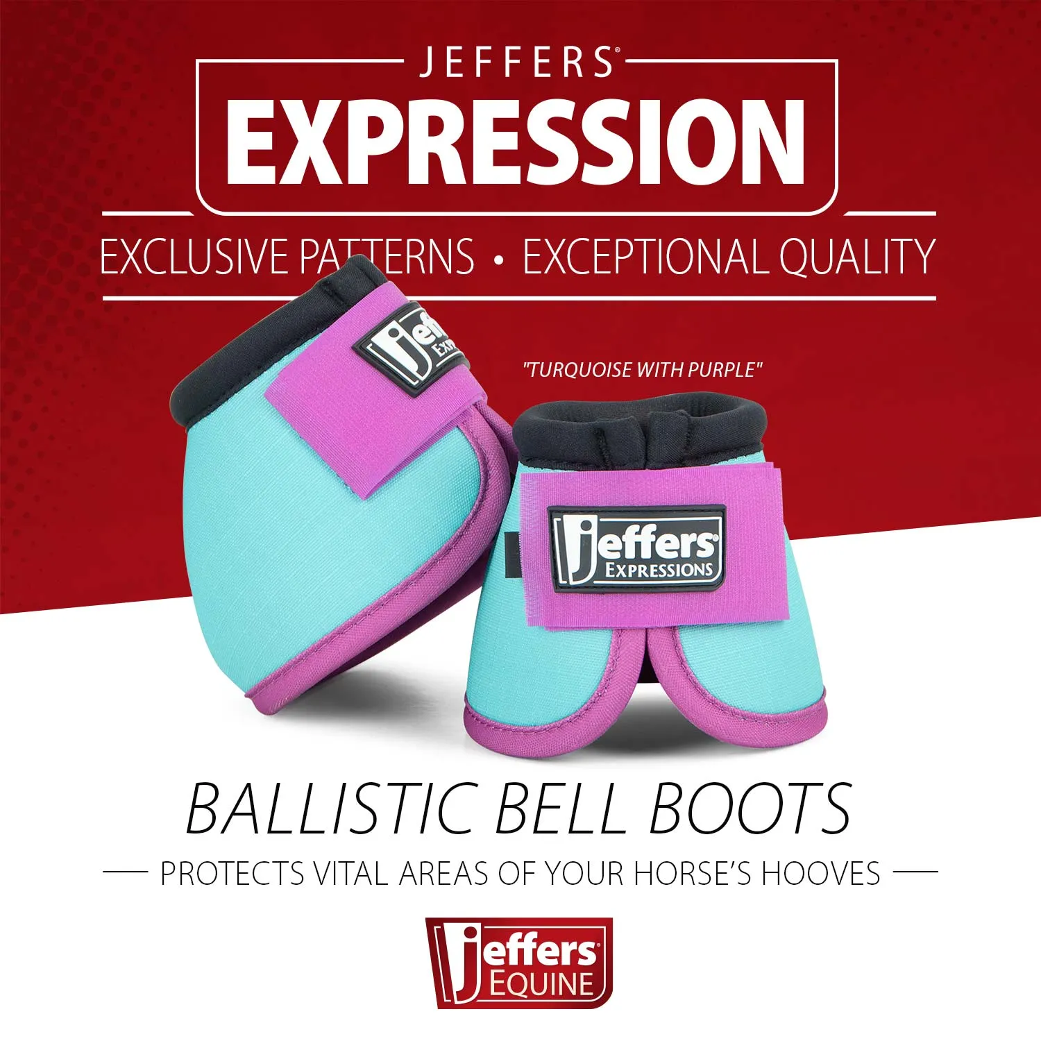 Jeffers Protective Neon Bell Boots for Horses