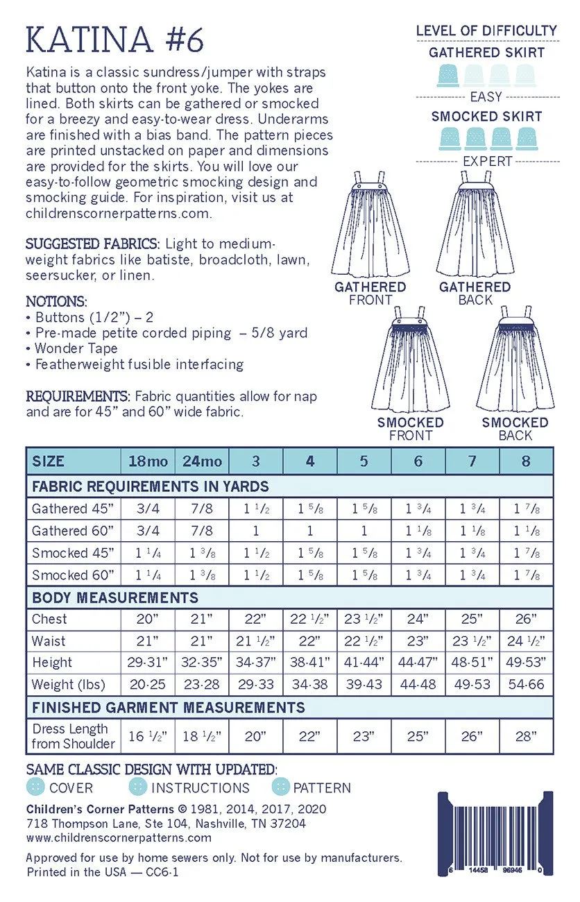 Katina 18mo-8 Pattern