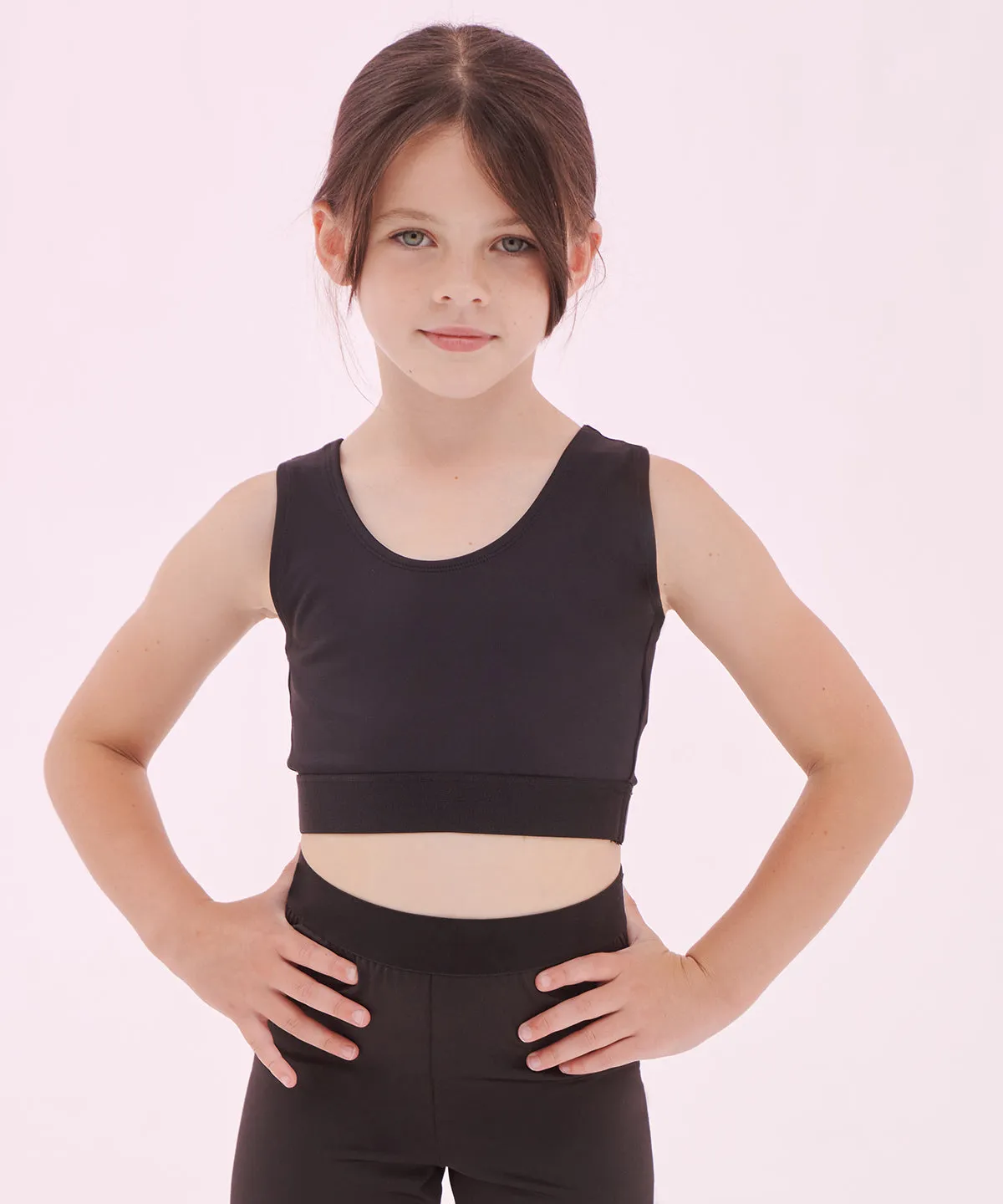 Kids fashion crop top | Black/Black