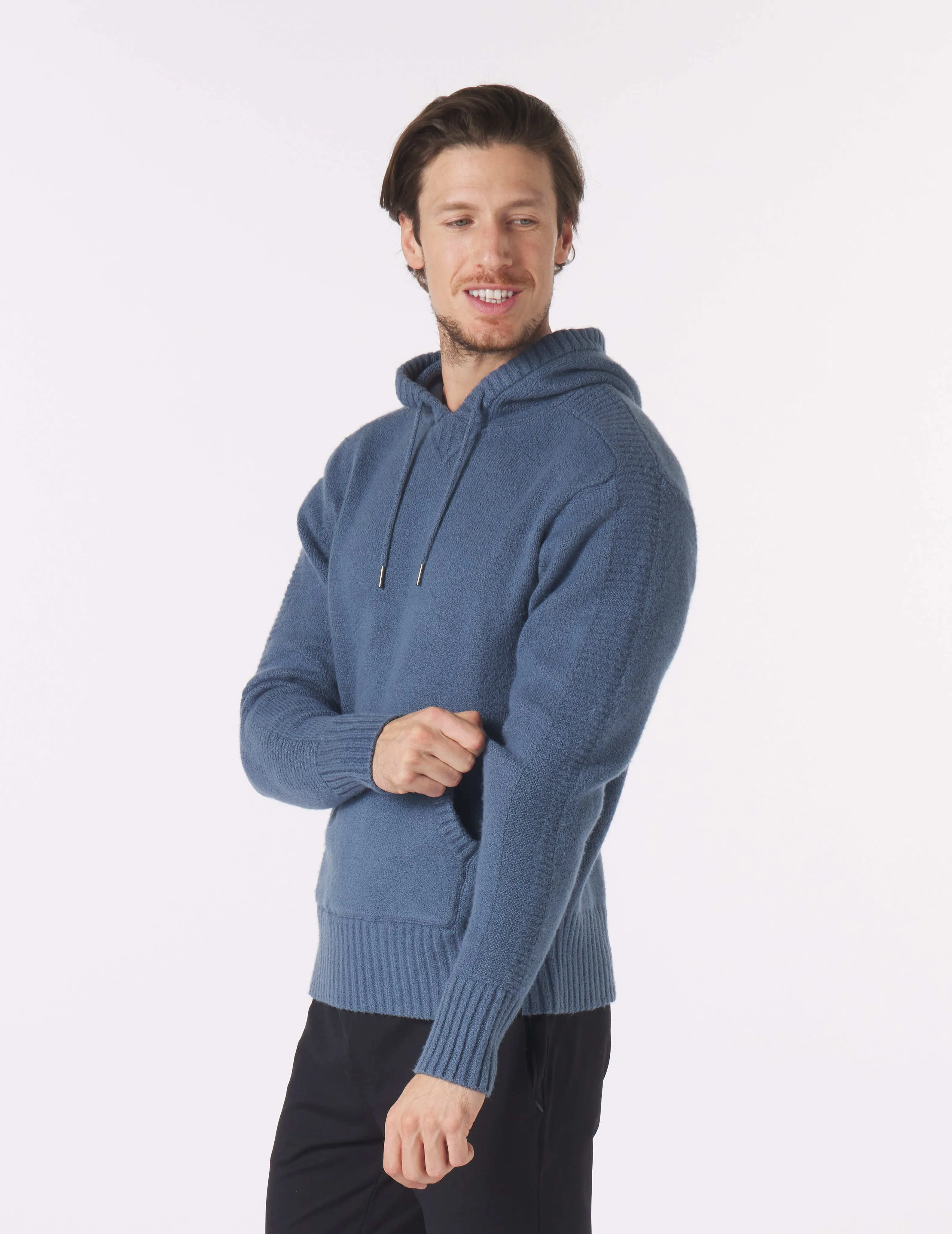 Knit Up Unisex Hoodie: Washed Blue