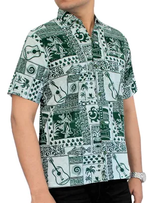 LA LEELA Shirt Casual Button Down Short Sleeve Beach Shirt Men Aloha Pocket 79