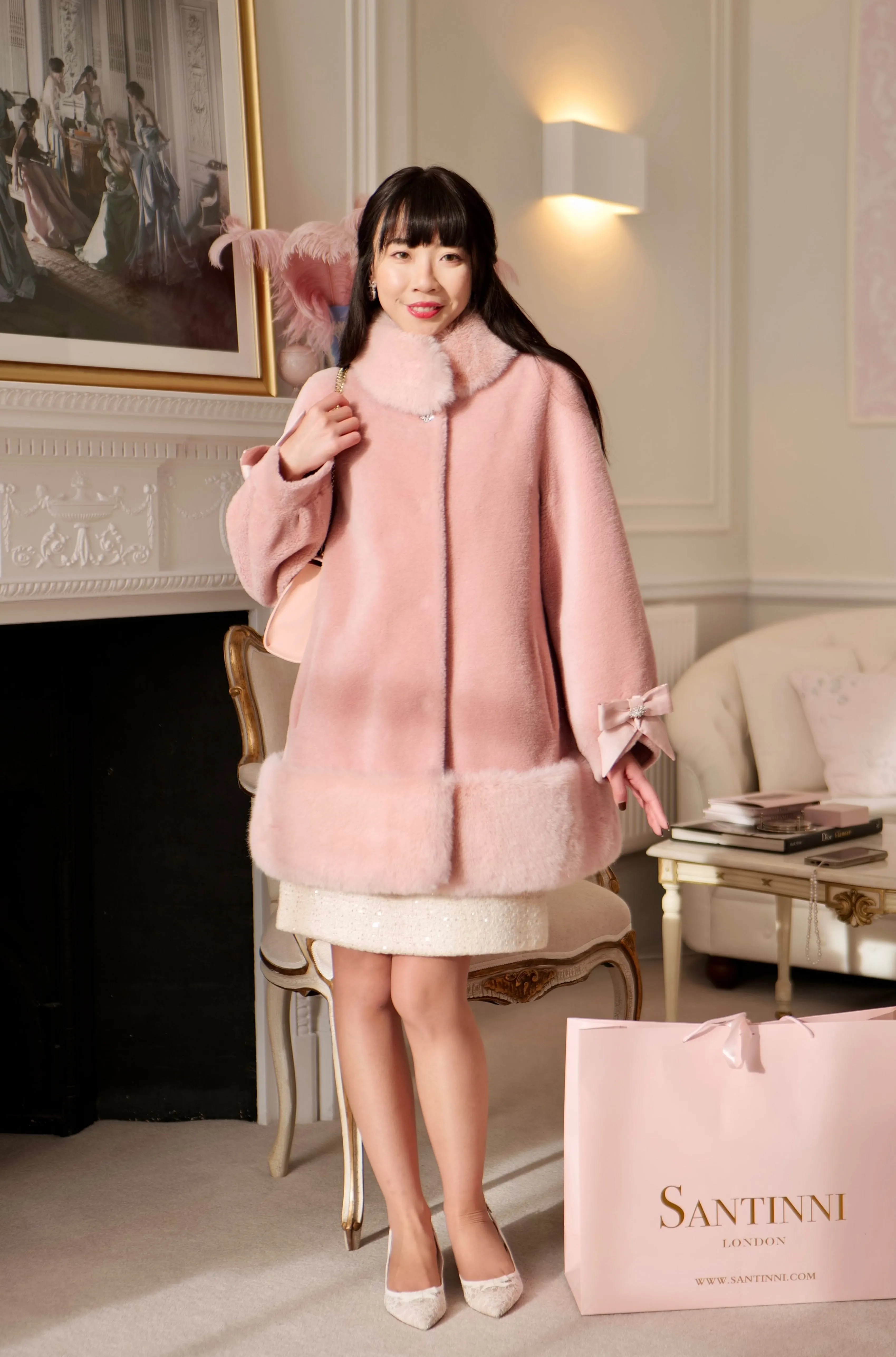 'Lola' Wool Coat in Rosa