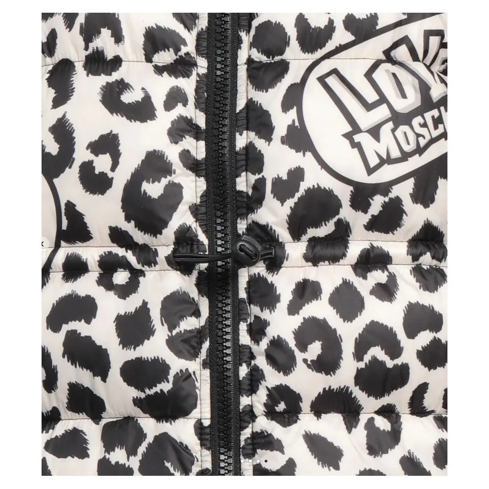 Love Moschino Chic Leopard Print Down Jacket