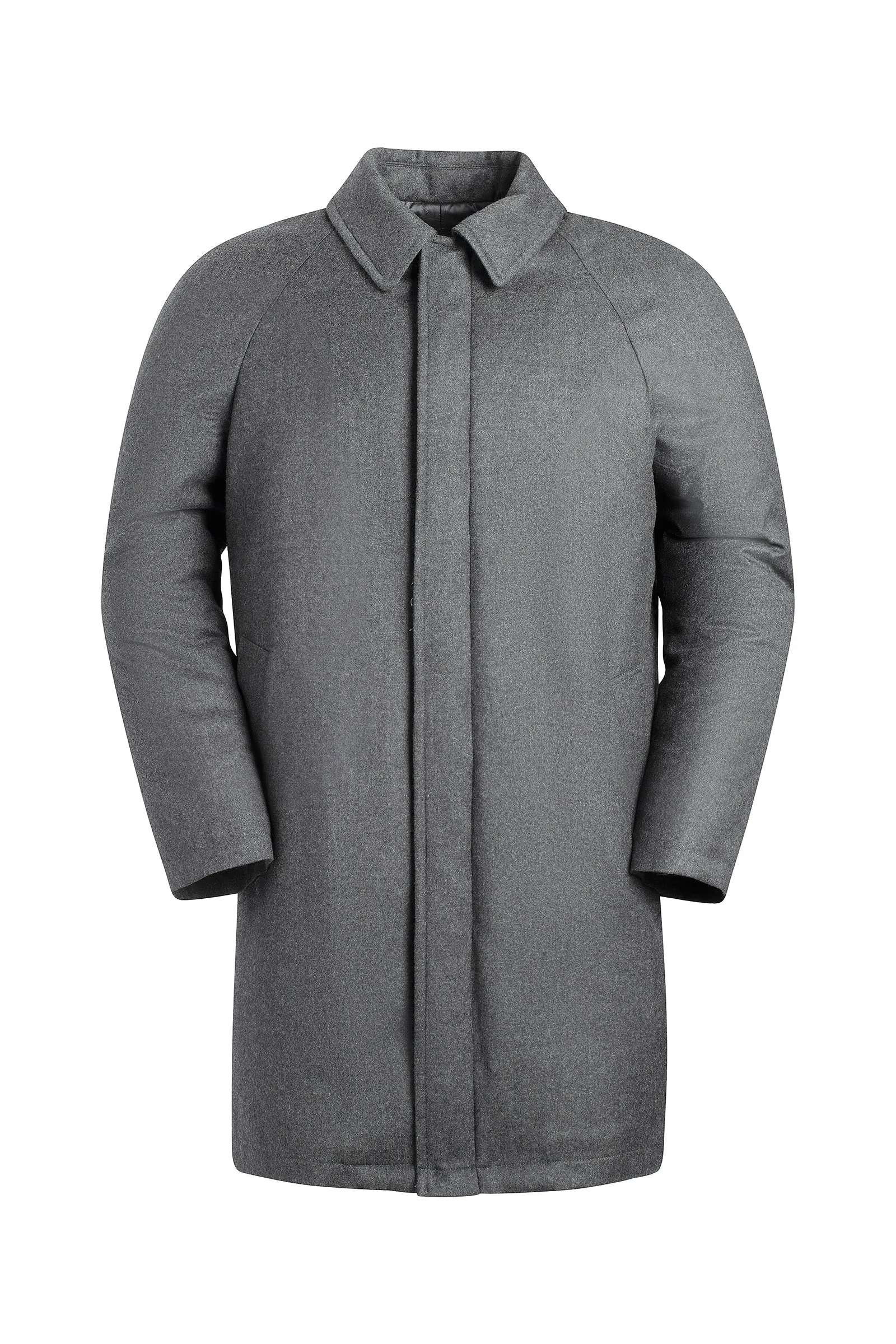 MCMILLAN GRAY WOOL & SILK CAR COAT