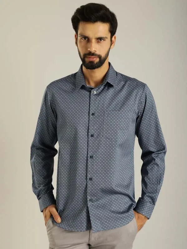 Men Printed Full Sleeve Cotton Stretch Shirt