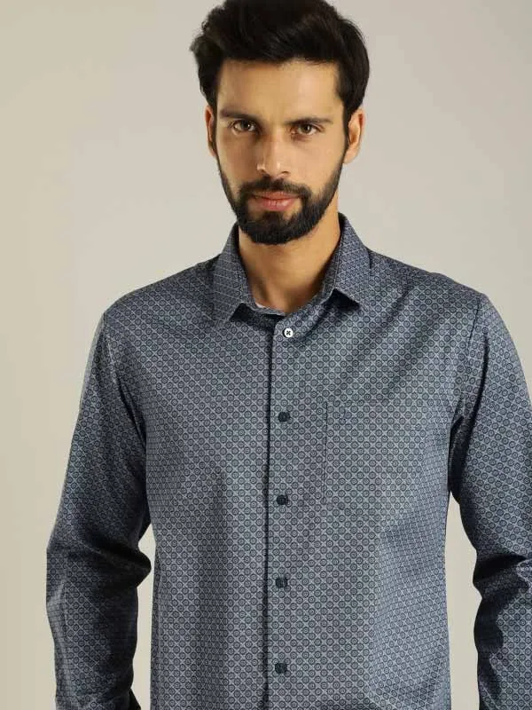 Men Printed Full Sleeve Cotton Stretch Shirt