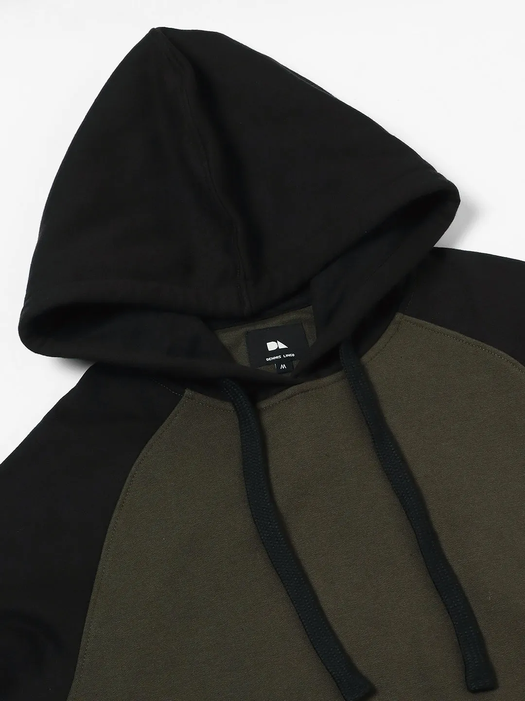 Men's Olive colorblock Hooded Sweatshirt