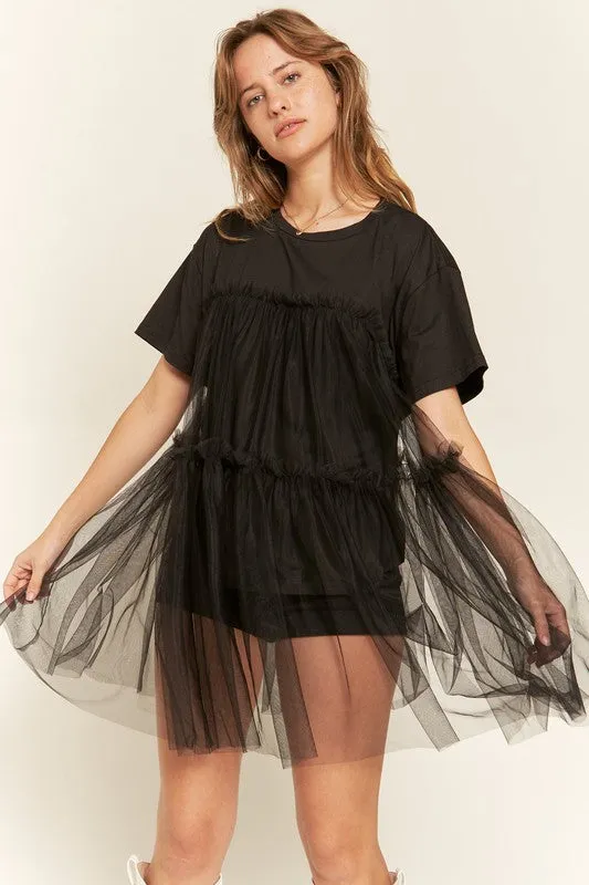 MESH TULLE MIX T-SHIRTS