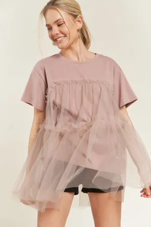 MESH TULLE MIX T-SHIRTS