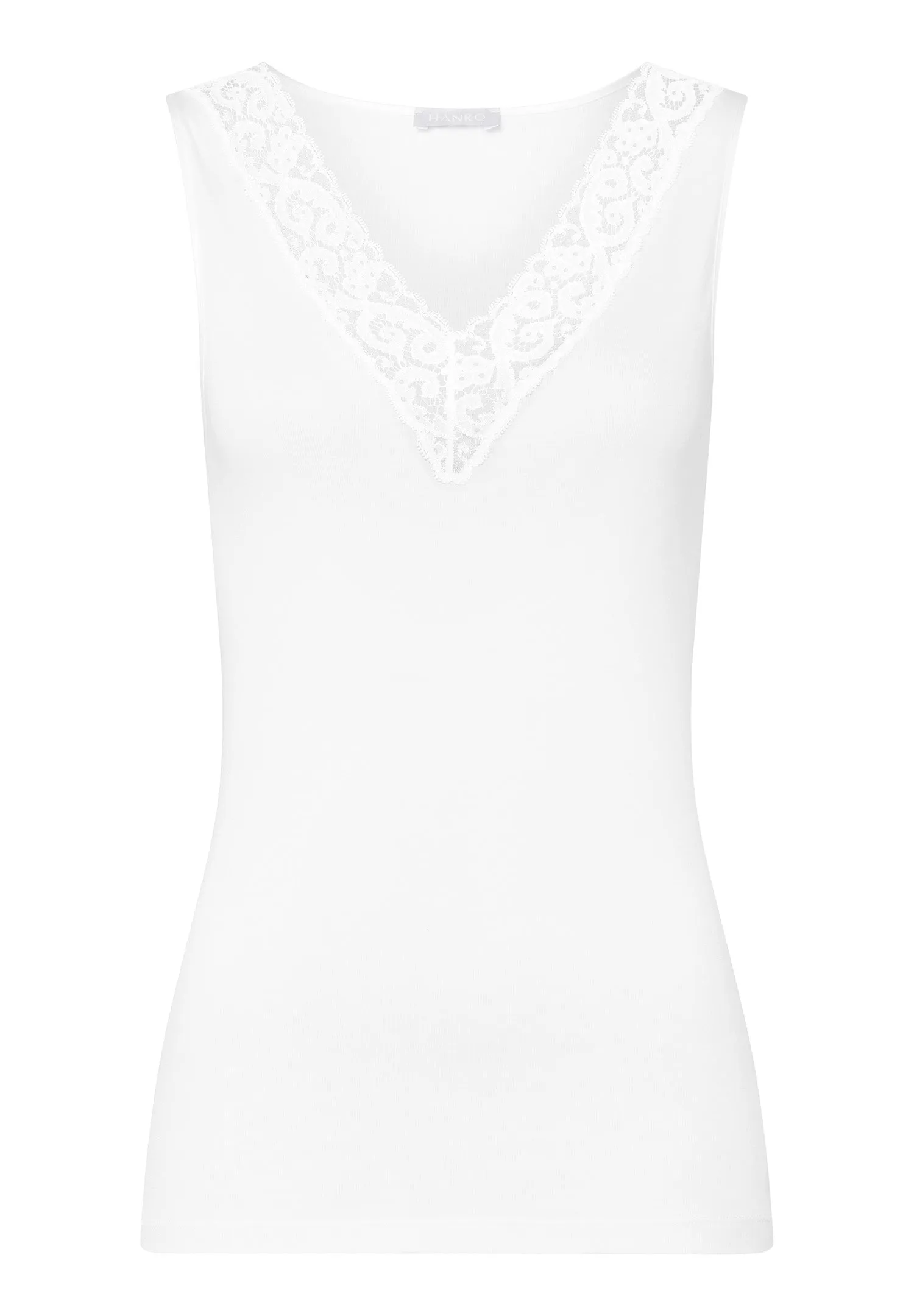 Moments Lace Trim Cotton Tank Top | White 71486-101