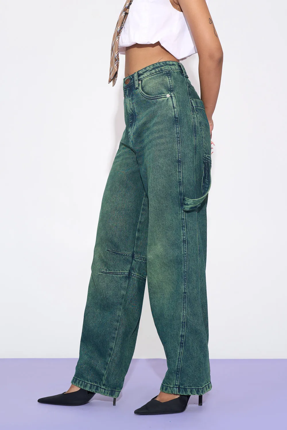 Neo Grunge Twisted Barrel Leg Jeans