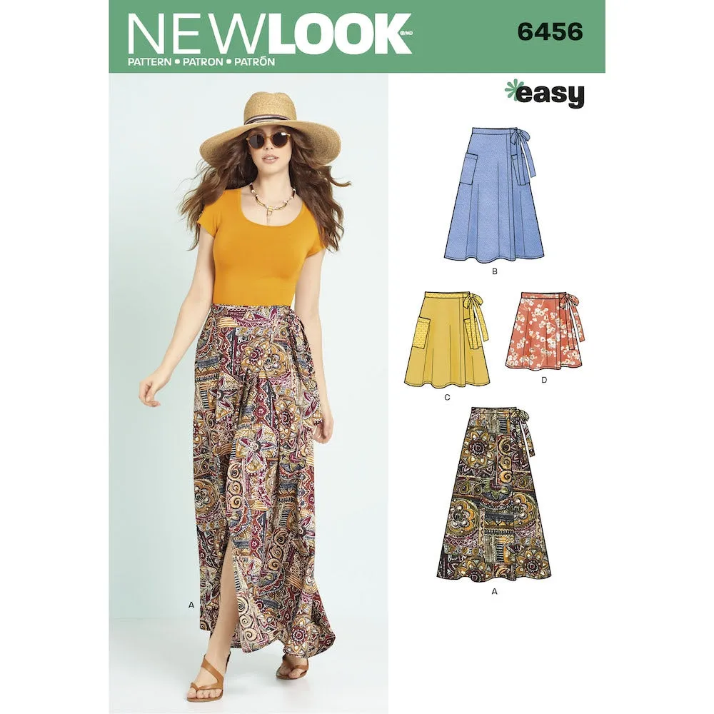 Newlook Pattern 6456 Misses' Easy Wrap Skirts in Four Lengths