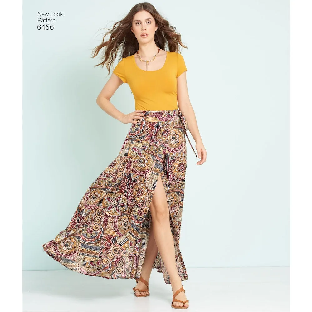 Newlook Pattern 6456 Misses' Easy Wrap Skirts in Four Lengths