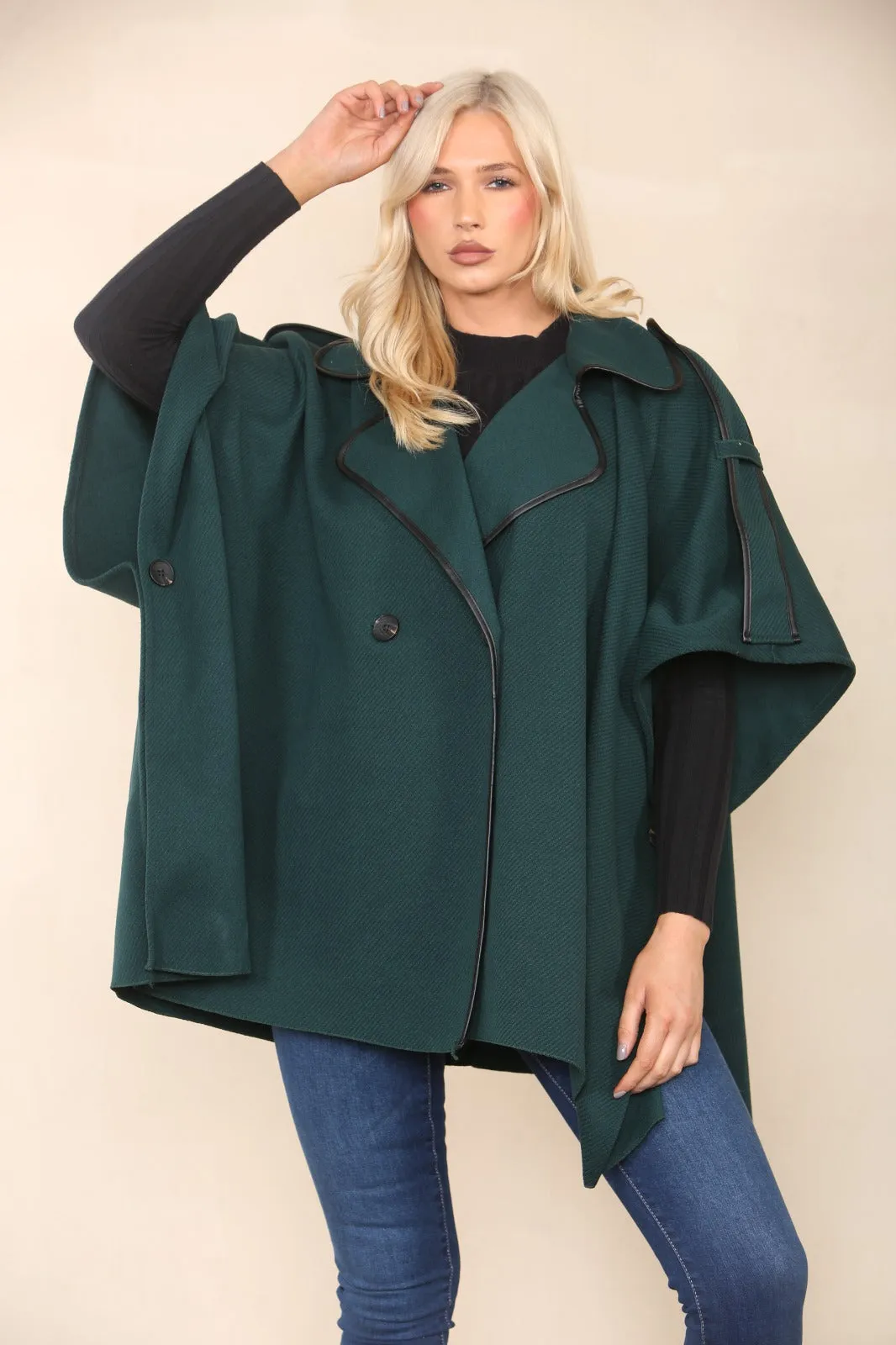 Oversized Button Detailed Jacket Coat