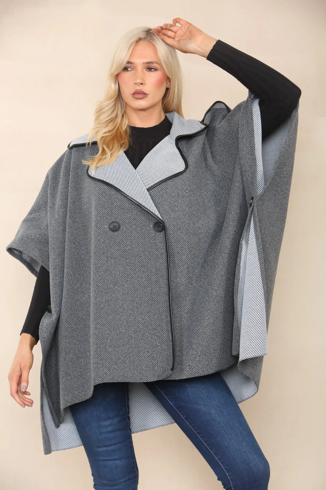 Oversized Button Detailed Jacket Coat