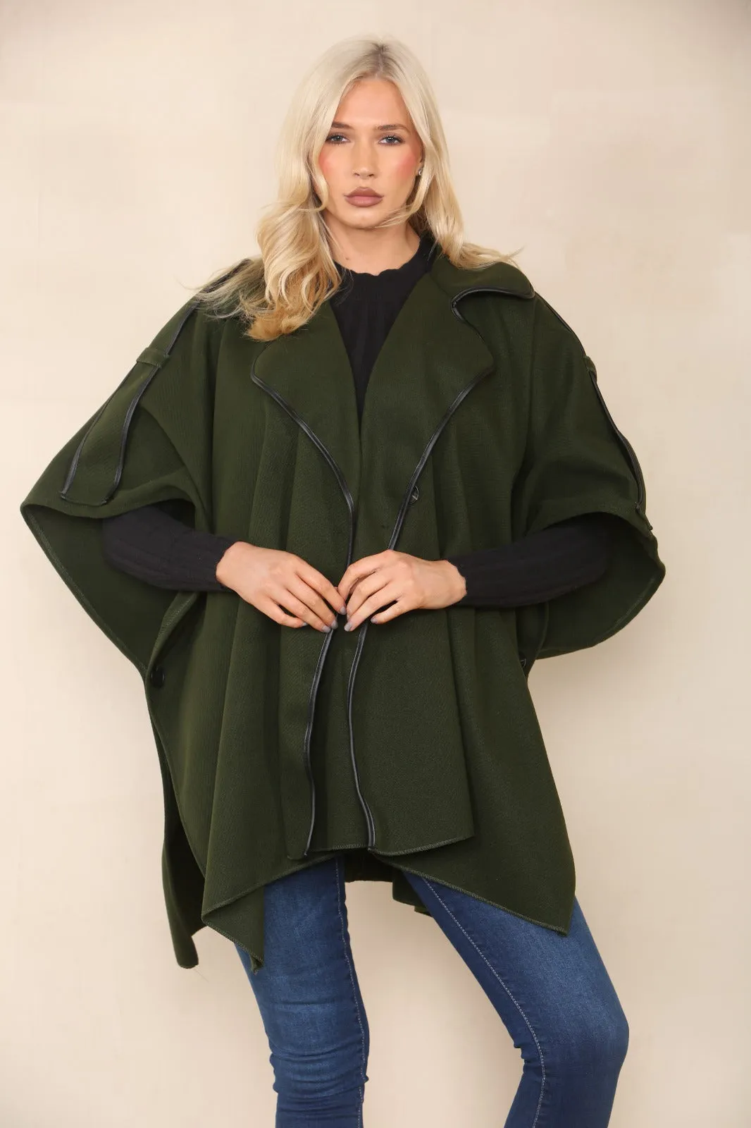 Oversized Button Detailed Jacket Coat