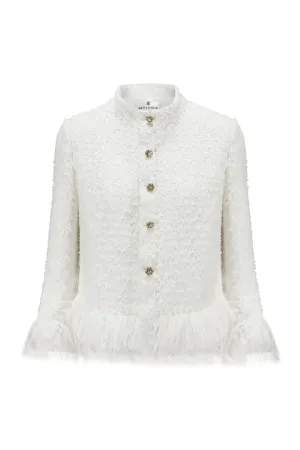 PEACE FEATHER BLAZER WHITE