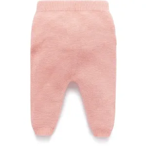 Purebaby Ruffle Knit Leggings - Blush Melange