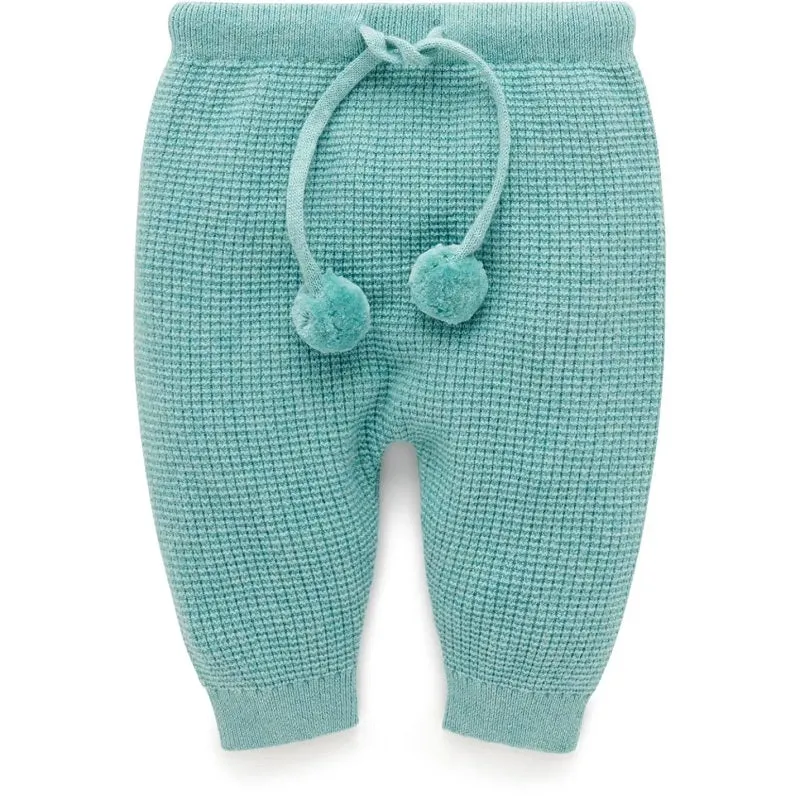 Purebaby Waffle Knit Legging - Moss Melange