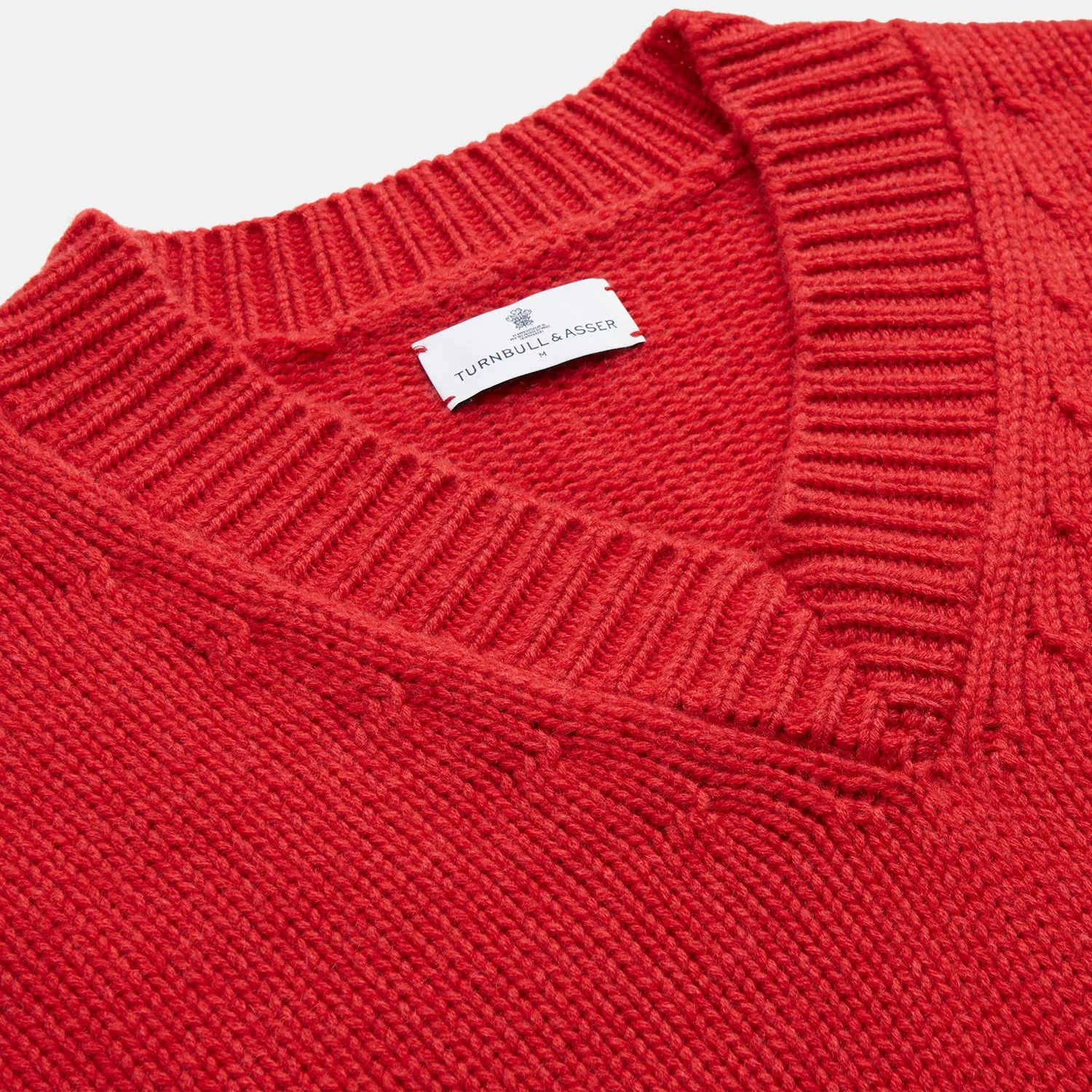 Raspberry Red Cashmere Edwards V-Neck Sweater