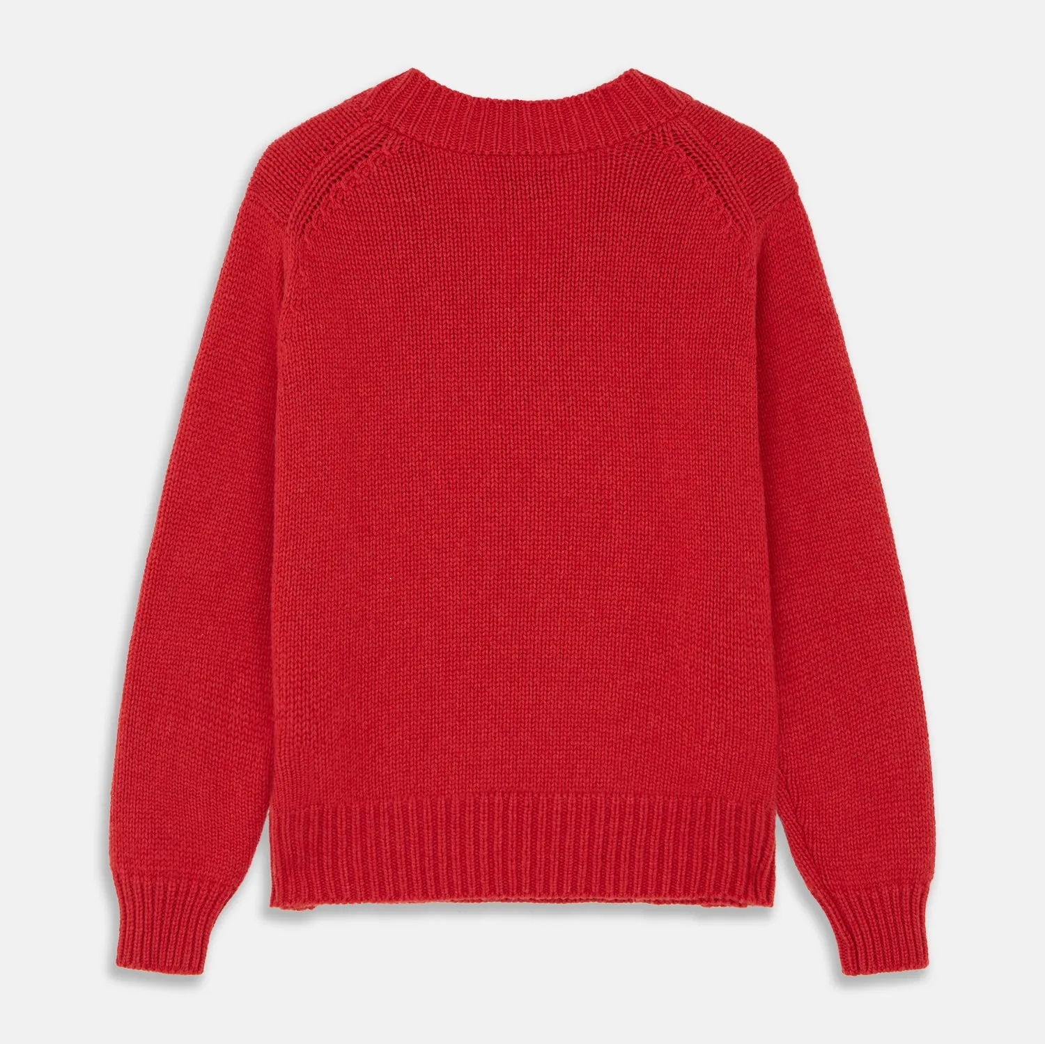 Raspberry Red Cashmere Edwards V-Neck Sweater