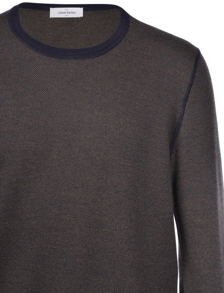 Salt and Pepper Crew Neck Merino Sweater 57167/14241