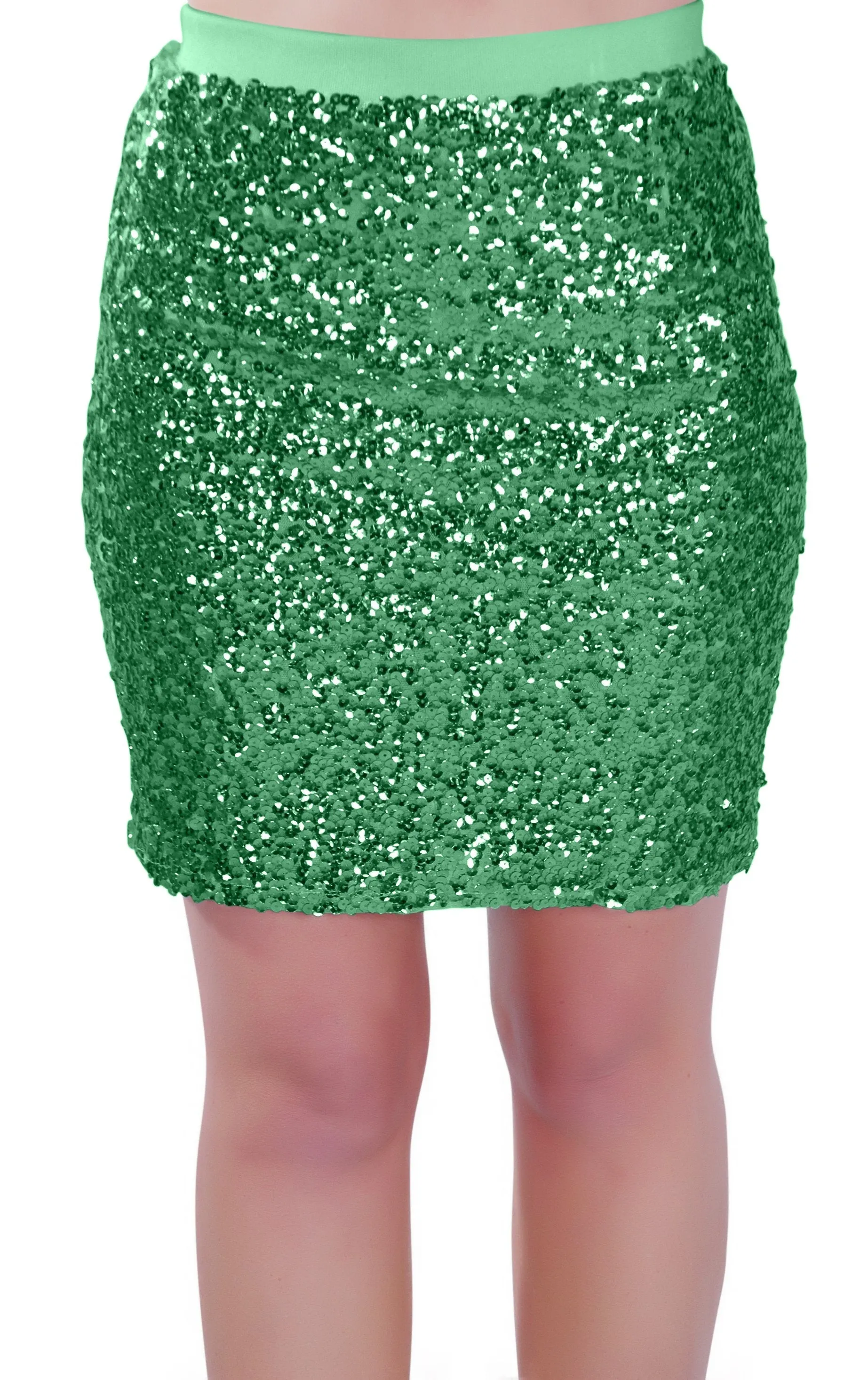 Sequined Pencil Mini Short Sparkle Shimmer Skirt