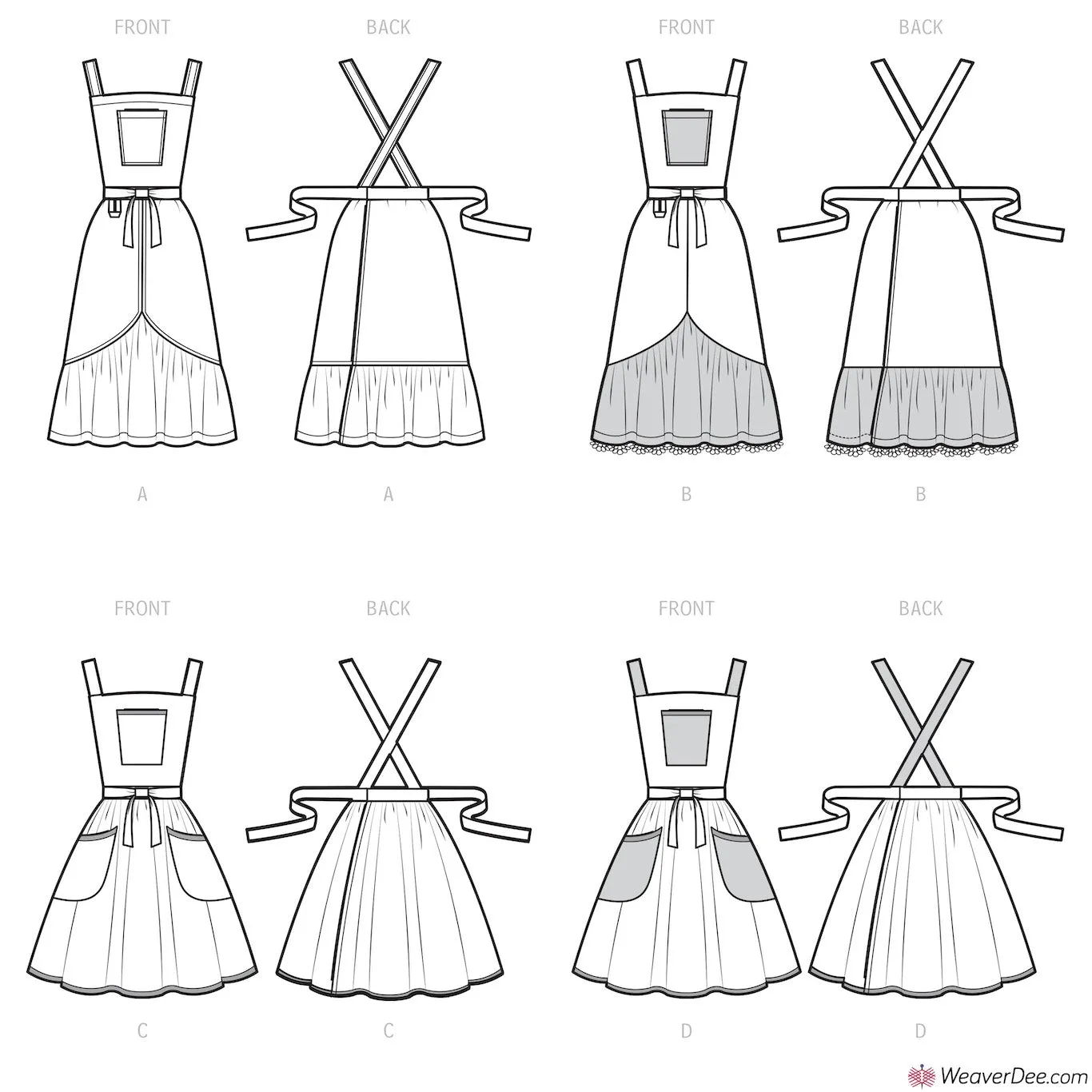 Simplicity Pattern S9435 Misses' Aprons