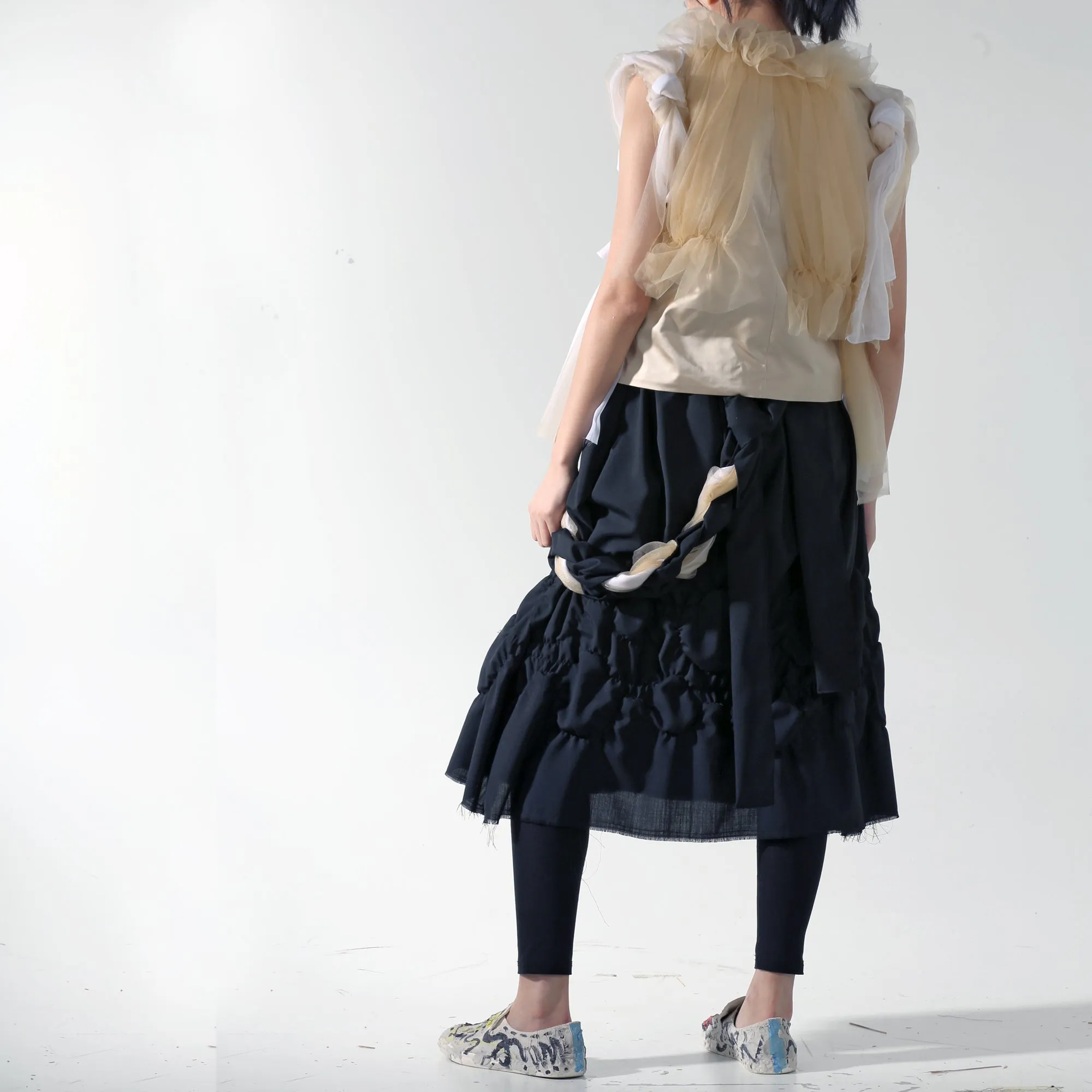 Skirt - Shirring A Line with Braided Suspender