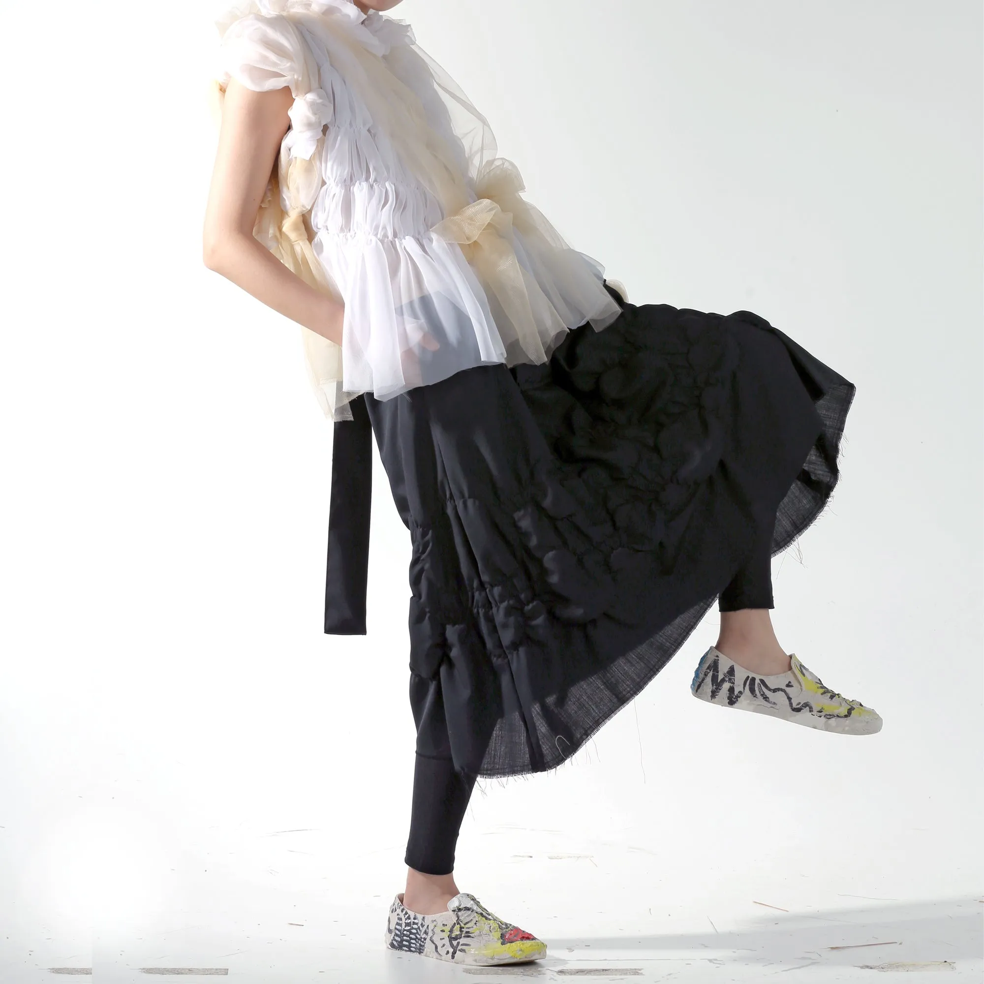 Skirt - Shirring A Line with Braided Suspender