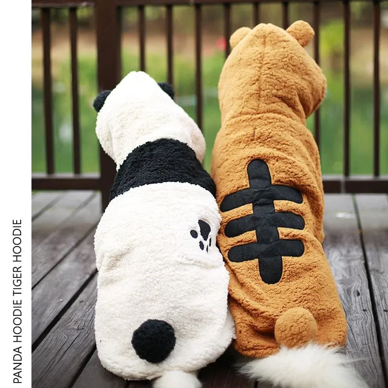 Tiger Panda and Fox Hoodies Dog Costumes