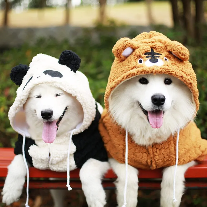 Tiger Panda and Fox Hoodies Dog Costumes