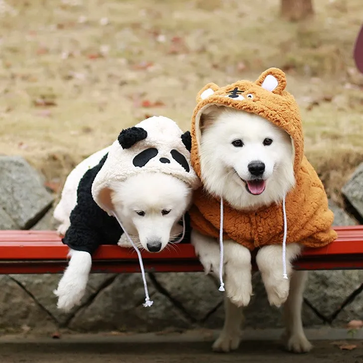 Tiger Panda and Fox Hoodies Dog Costumes