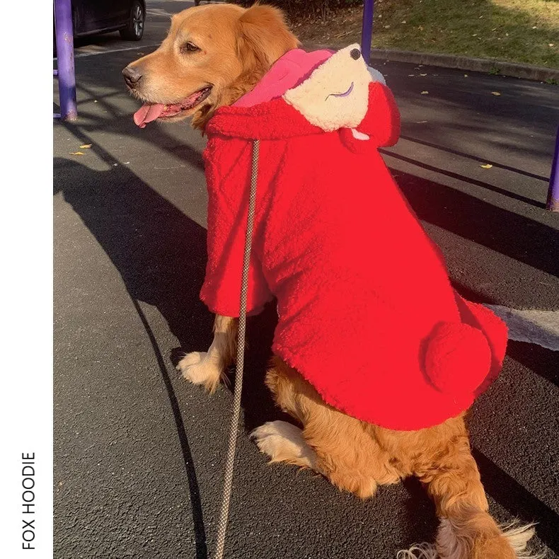 Tiger Panda and Fox Hoodies Dog Costumes