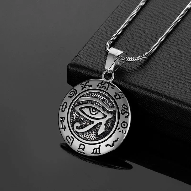 Tokyo Mart Men Eye of Horus Necklace Pendant Amulet Jewelry 316L Stainless Steel