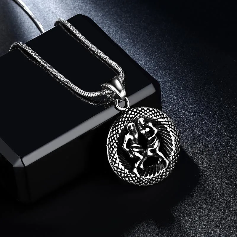 Tokyo Mart Men Zodiac Gemini Necklace Pendant Star Sign Constellation Jewelry Women Boys Girls Birthday Gift