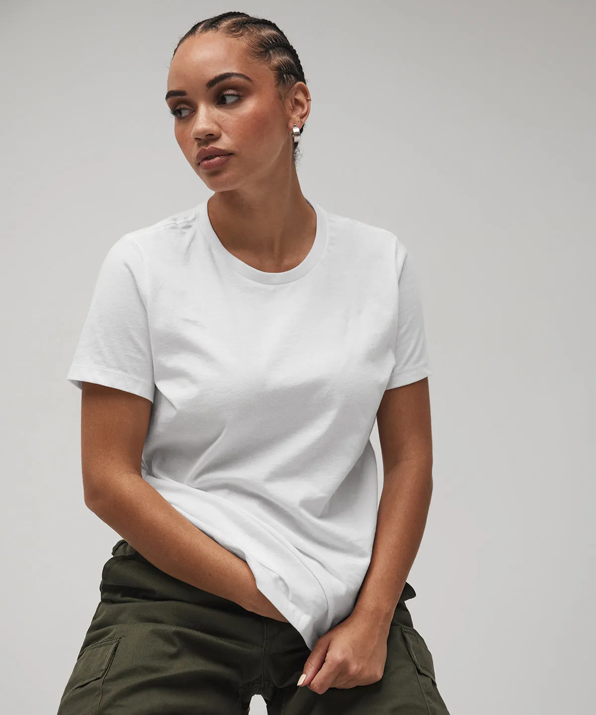 Womens relaxed Jersey short sleeve tee | Black Heather