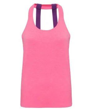 Womens TriDri® double strap back vest | Lightning Pink Melange