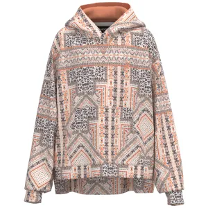 Youth "Roomy" Pink /Black Multi Pattern Hoody