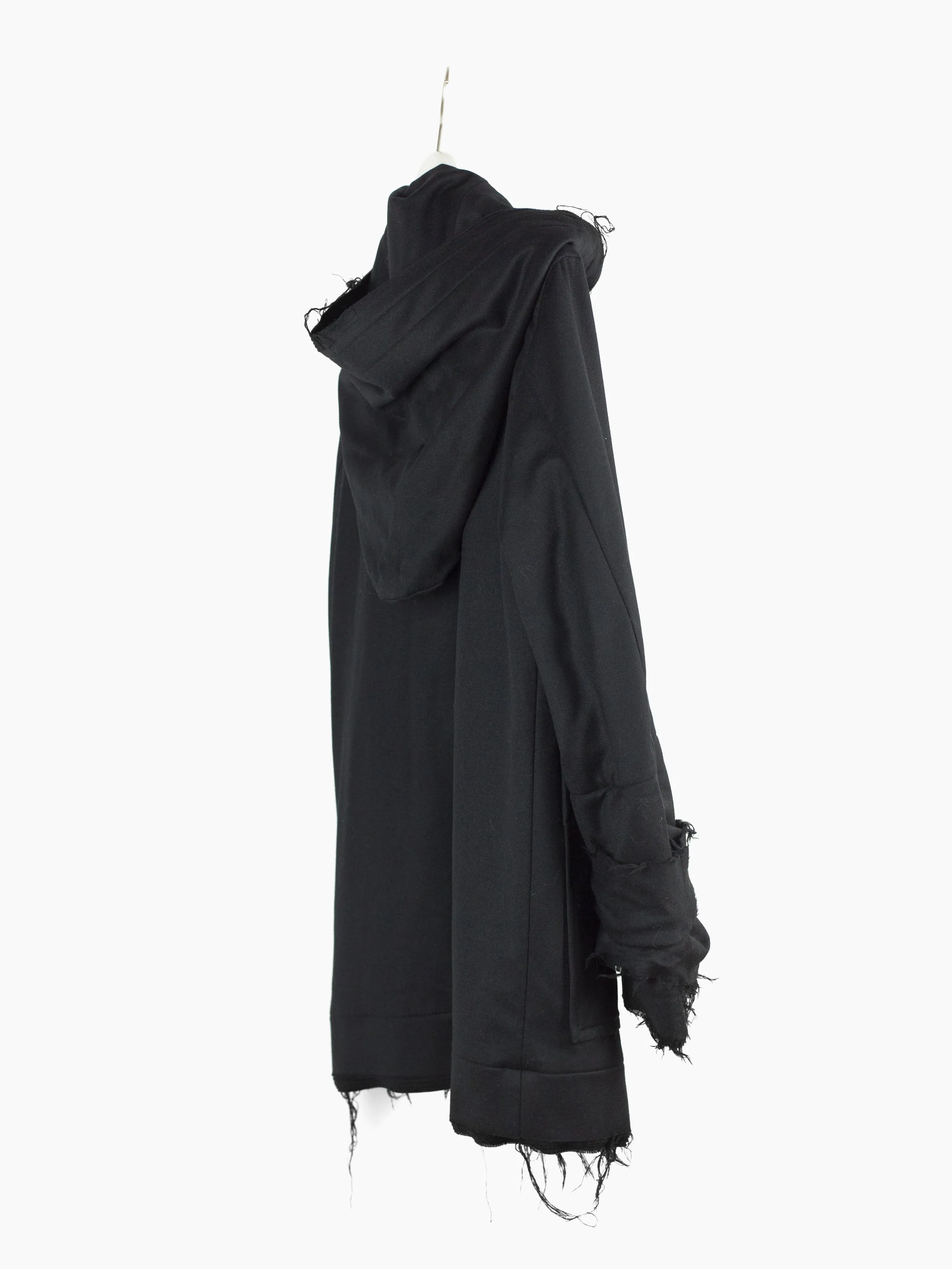 Yuji Yamada 90s Layered Raw Edge Hooded Coat