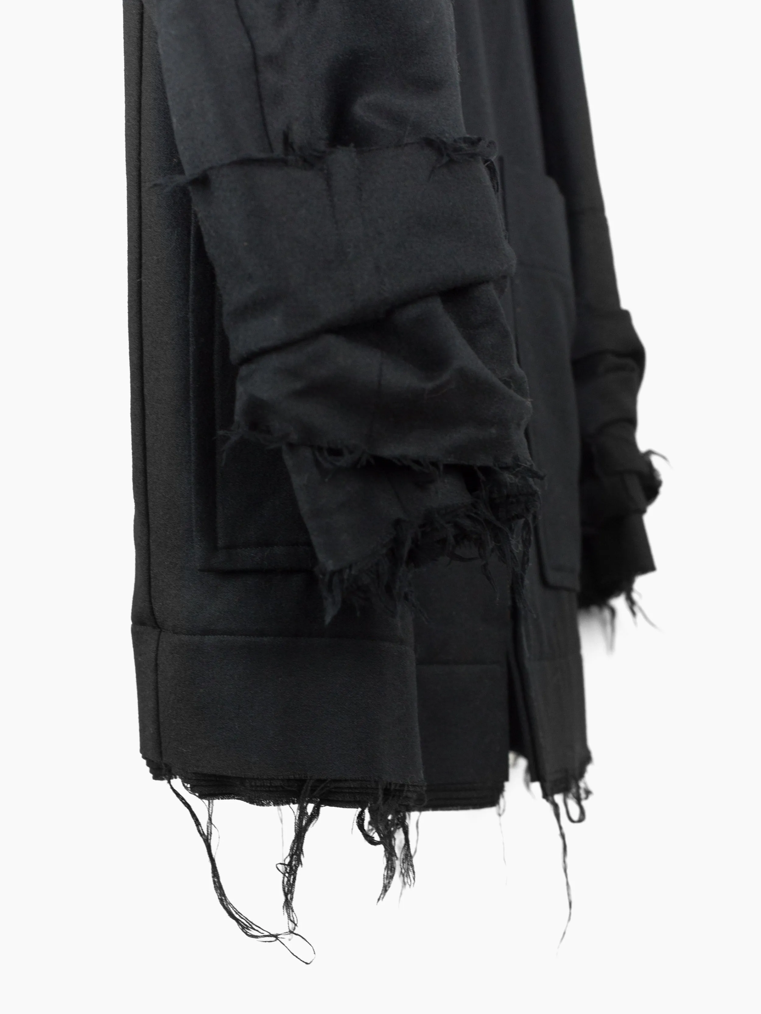 Yuji Yamada 90s Layered Raw Edge Hooded Coat