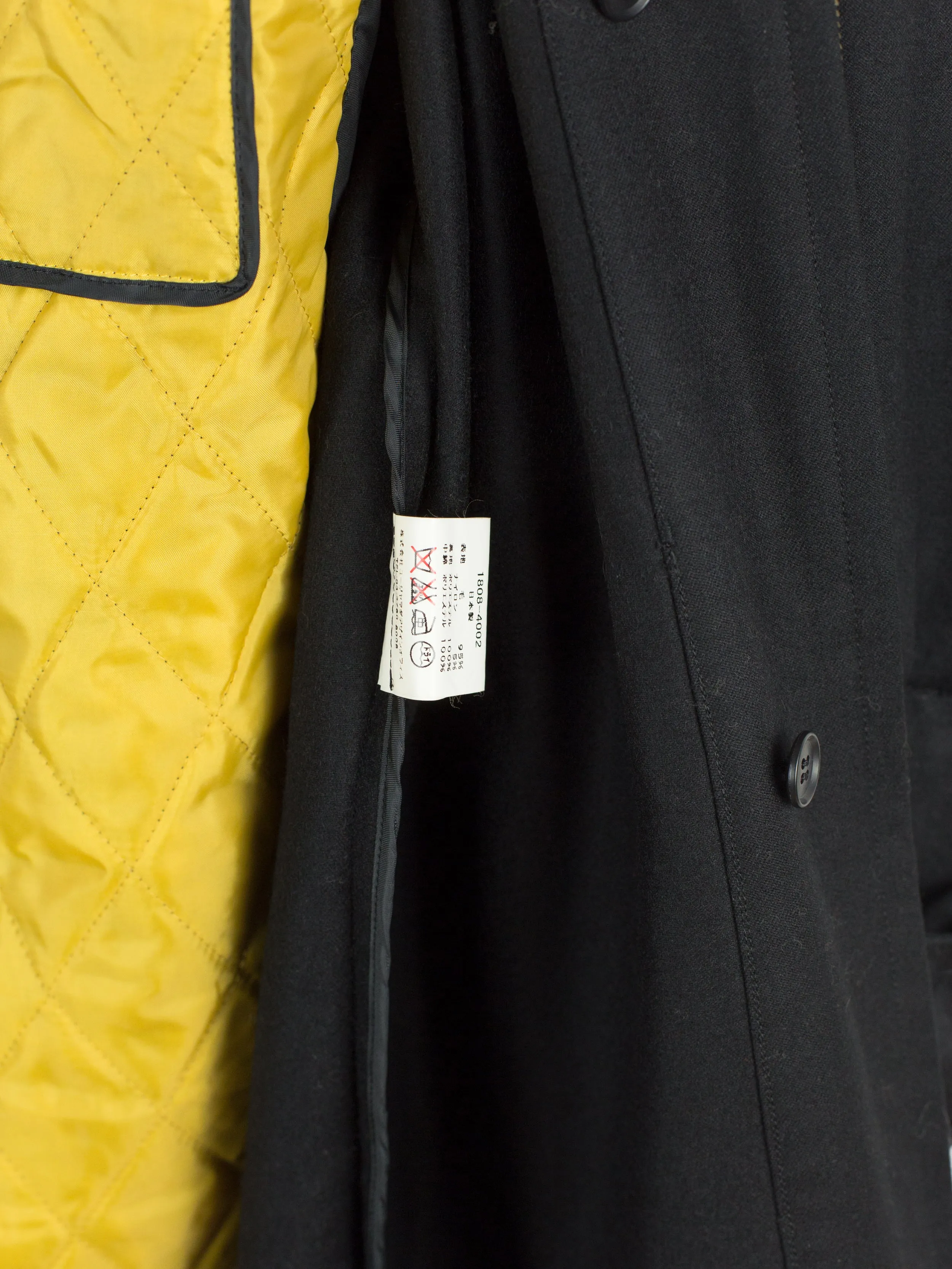 Yuji Yamada 90s Layered Raw Edge Hooded Coat