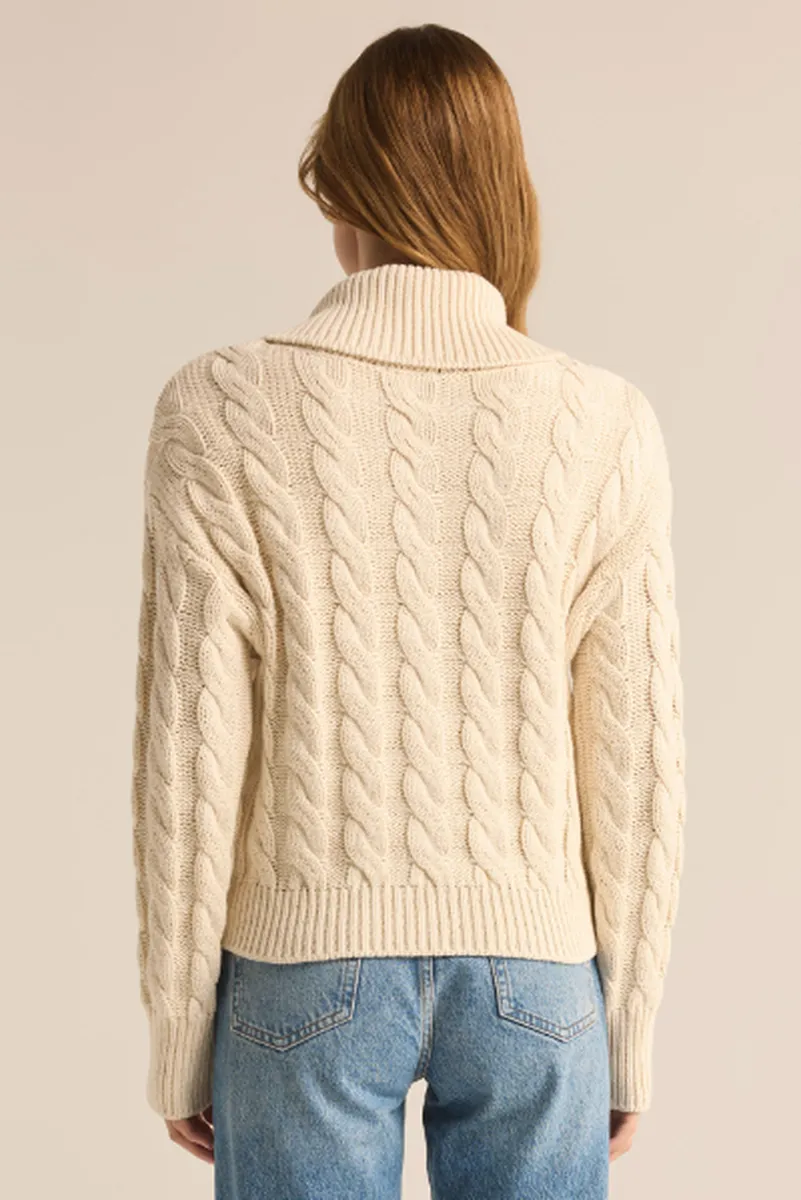 Z-Supply Hemingway Cable Cardigan Zip - SEA SALT