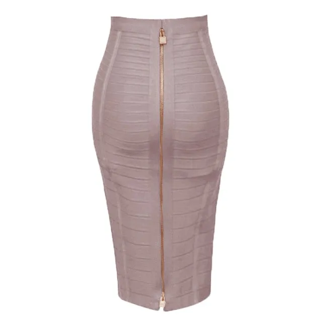 Zipper Bandage Pencil Skirt